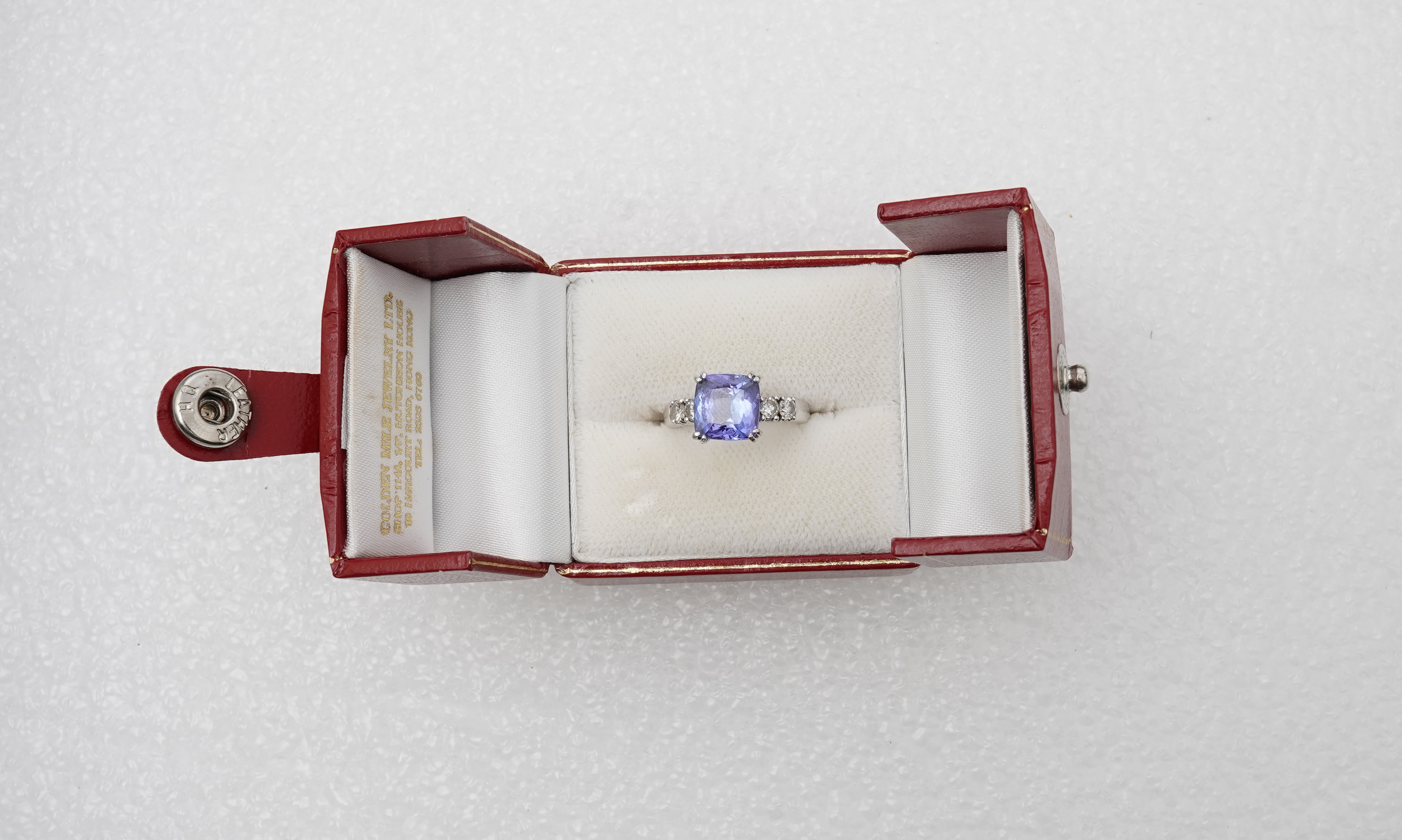A tanzanite and diamond ring